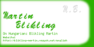 martin blikling business card